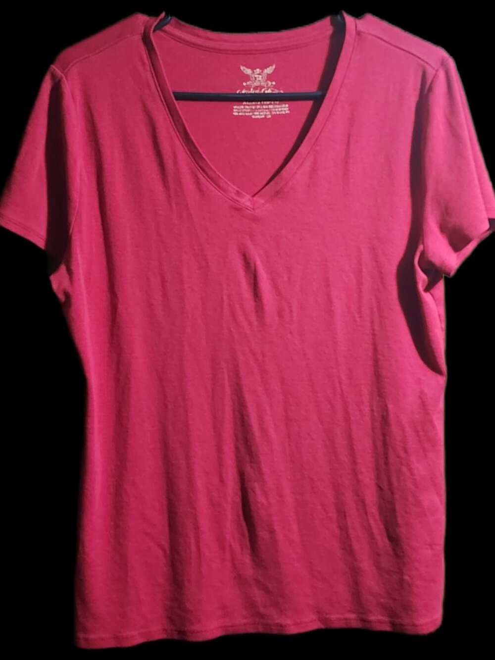 Faded Glory Women's V-Neck Short Sleeve T-Shirt Bright Red Size XL (16-18)